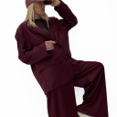 blazer doppiopetto over con spalline imbottite rose